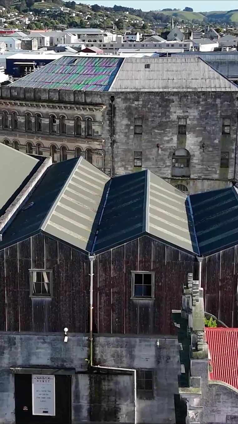 高清竖屏航拍新西兰奥玛鲁街道小景