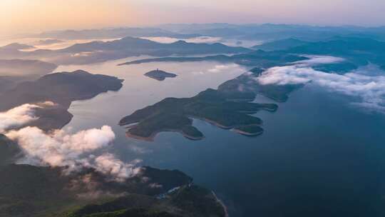 辽宁本溪桓仁五女山自然风光千岛湖