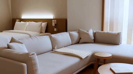 现代风格酒店卧室室内场景