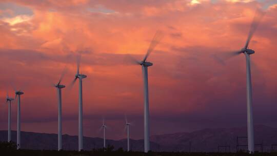 唯美风能发电新能源自然环境