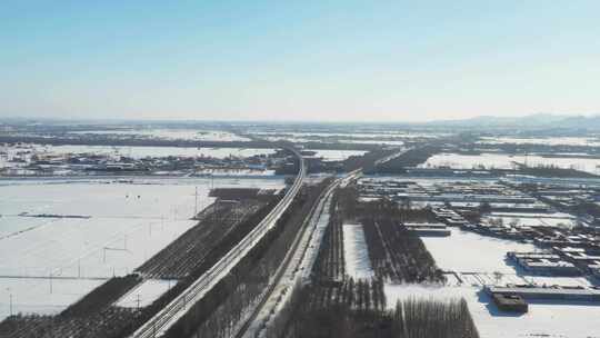 航拍雪景 唯美冬日空镜 立冬 冬至节气