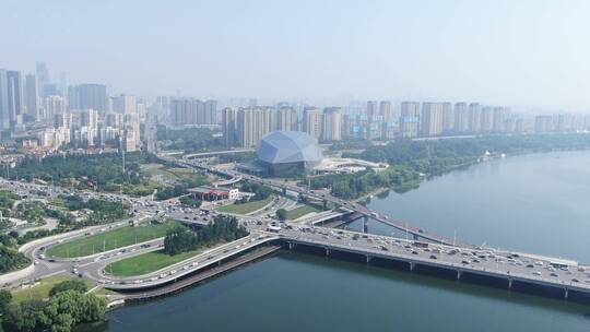 航拍沈阳盛京大剧院