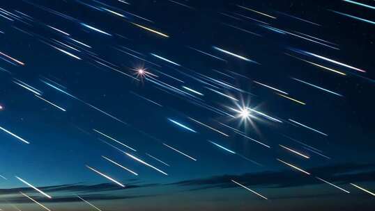 夜空流星划过全景