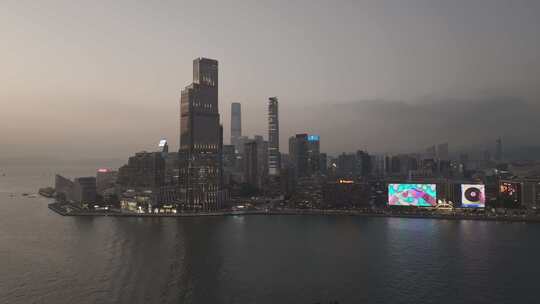 香港维多利亚港航拍log素材视频素材模板下载