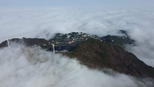 湖北九宫山壮观云海航拍