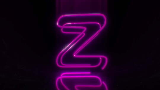 彩色霓虹灯字母Z循环动画。视频素材模板下载