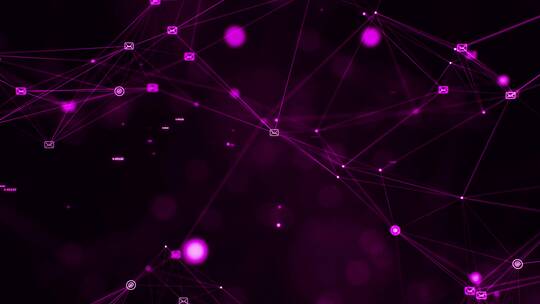 紫色物联网概念粒子背景