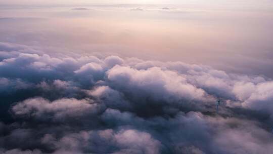 4k无人机航拍穿越云海延时