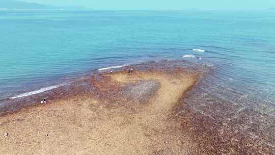 航拍深圳大鹏半岛沙滩海岸自然风景