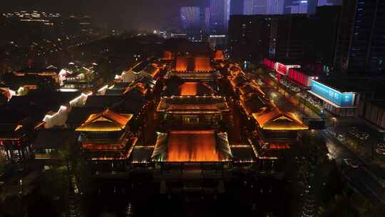 杭州拱墅区香积寺历史街区夜景