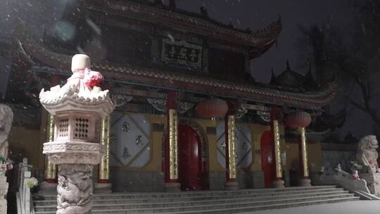 哈尔滨市普照寺雪天雪景升格