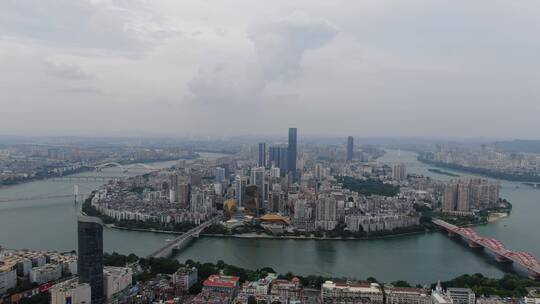 航拍广西柳州城市全景