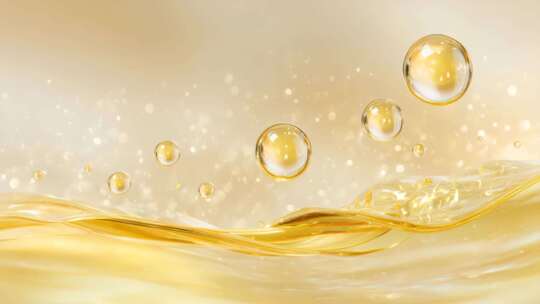 金色液体气泡效果素材