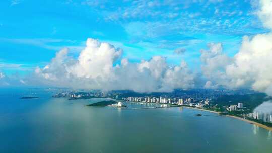 航拍珠海日月贝珠海地标