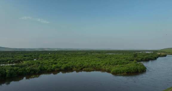 额尔古纳湿地航拍原素材