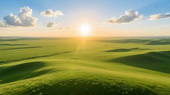 草原上升起不落的太阳4K