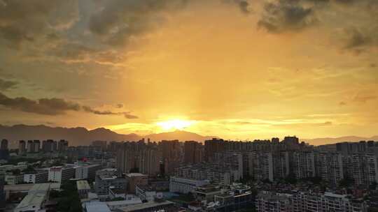 城市震撼雨后晚霞（福州）2