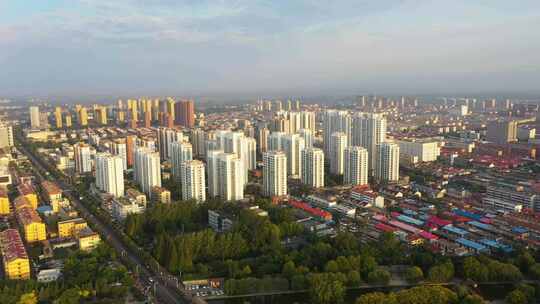 航拍薛城居民区和环境治理整治