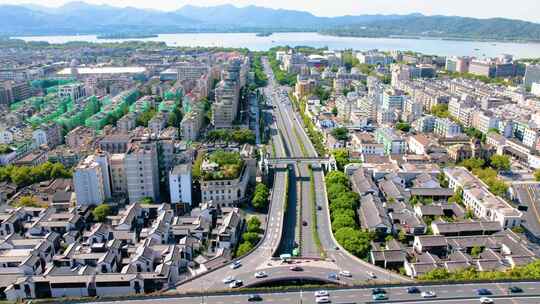 杭州西湖景区西湖大道车辆车流延时风景视频