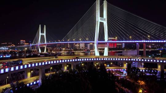 上海南浦大桥夜景地标宣传片航拍