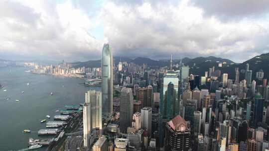 香港港岛中环建筑航拍
