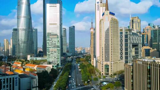 上海世纪大道航拍延时视频素材模板下载
