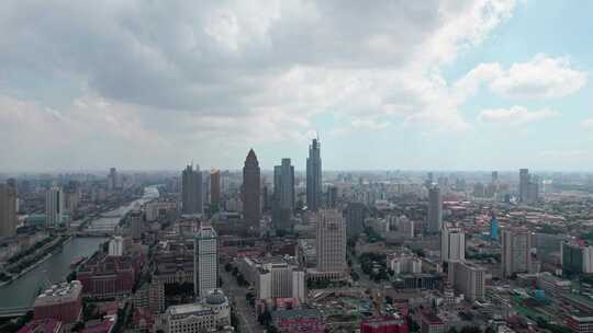 天津海河风景城市建筑风光航拍