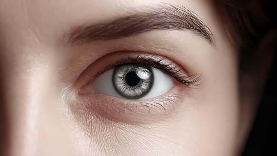 特写镜头下的美丽眼睛深邃而迷人
