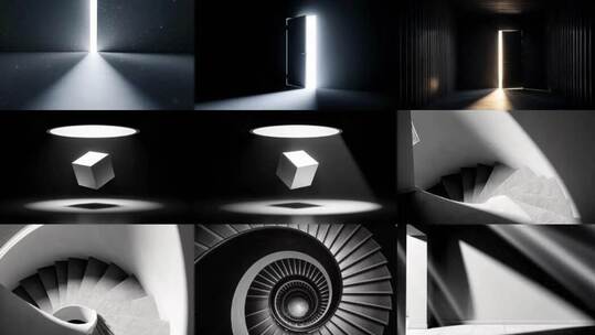 创意建筑空间之门光影变化高清在线视频素材下载