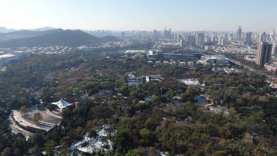 航拍山东济南城市建设