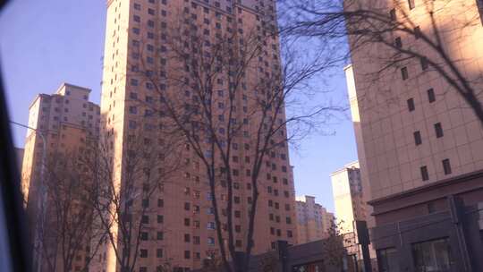 沿路风景 开车 窗外 城市建设 高楼