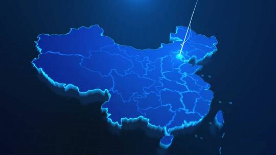 中国地图辐射全国AE模板