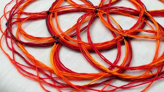 彩色丝线特写素材