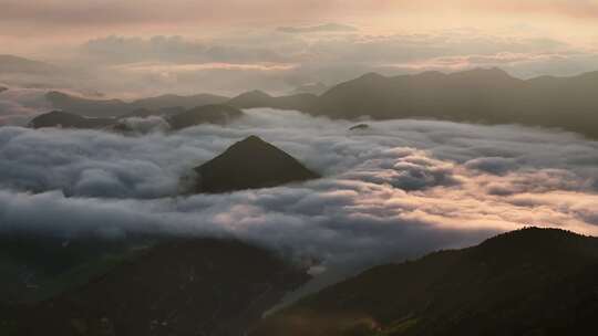 浙江温州永嘉山峦云海自然风光全景