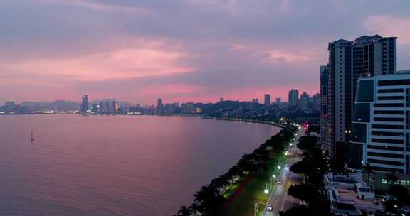 珠海湾海湾景点航拍