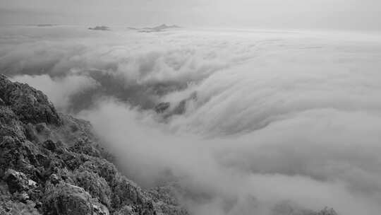 山川云海自然风景航拍延时