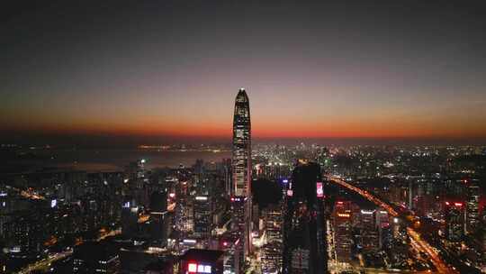深圳城市建筑群夜景