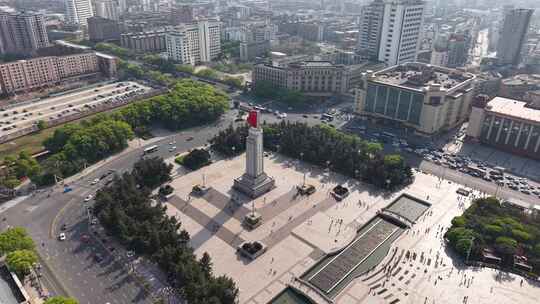 南昌八一广场航拍全景