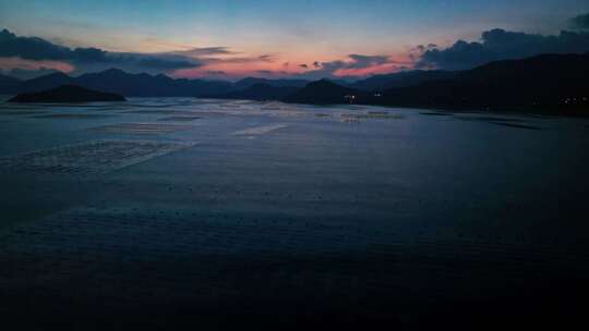 福建宁德霞浦三沙镇 东壁村 海岸滩涂夜景