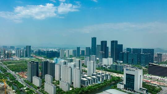 延时航拍杭州未来科技城