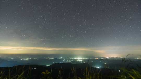 湖北九宫山星空风光延时