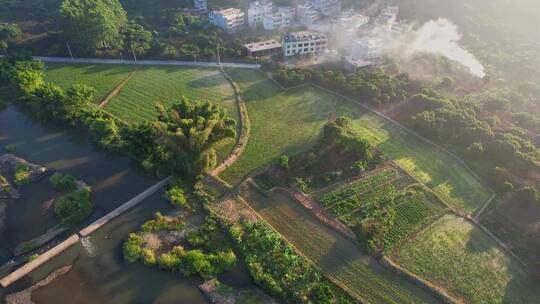 航拍福建新农村景观