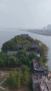 竖版航拍衡阳石鼓书院4A景区