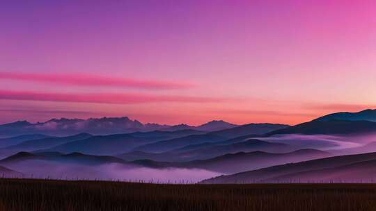 山峦森林日出远景