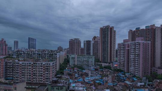 广州城市天空乌云密布暴雨将至延时记录