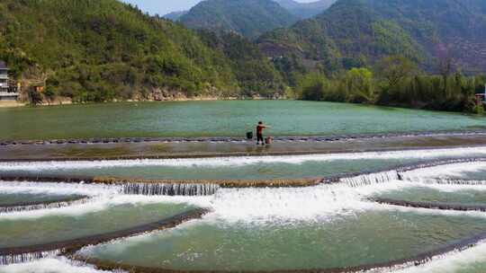 杭州市富阳区湖源乡沸腾坝航拍