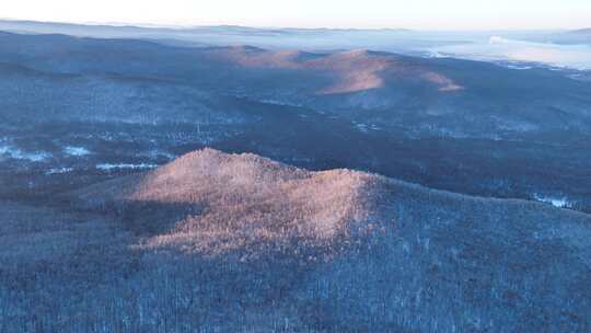 大兴安岭冬季林海雪原朝阳