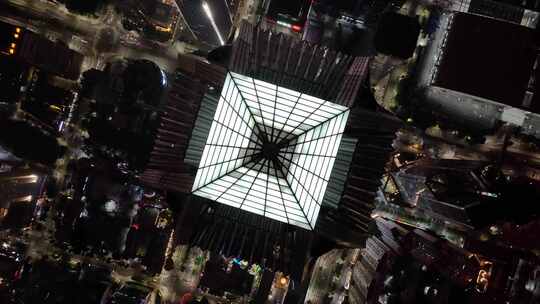 平安金融中心夜晚夜景深圳航拍城市地标高楼