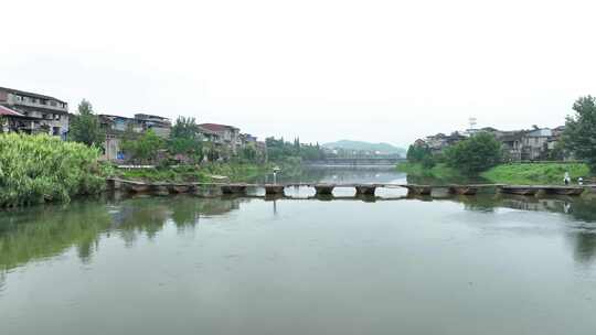 航拍福建南平市浦城城市风光建筑历史古建