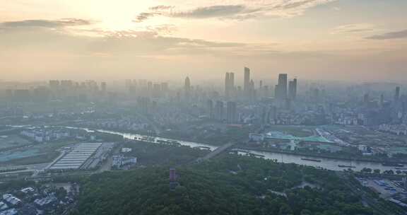 无锡日出 城市日出 龙光寺 京杭大运河